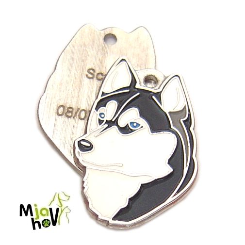 ID-brikker-siberian-husky-svarthvit-gravert.jpg personlige ID-brikker MjavHov - graverte, online